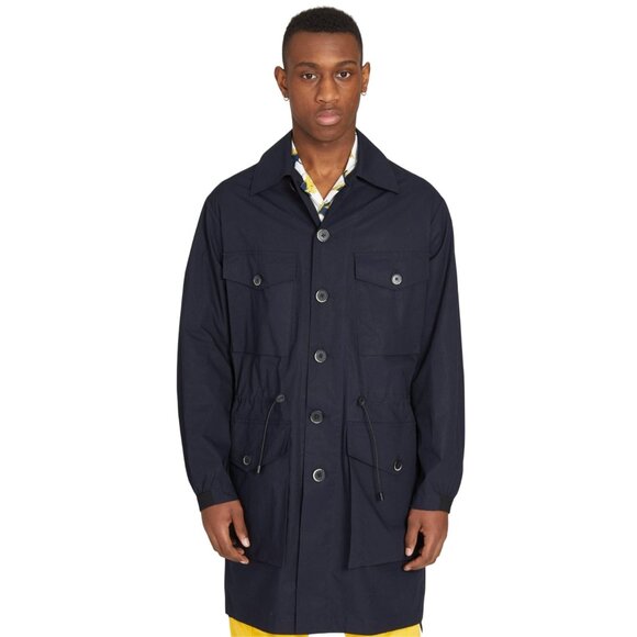 NWT Barena Venezia Fiera Ruspio Sateen Overcoat Navy Field Utility Jacke… - Picture 1 of 14